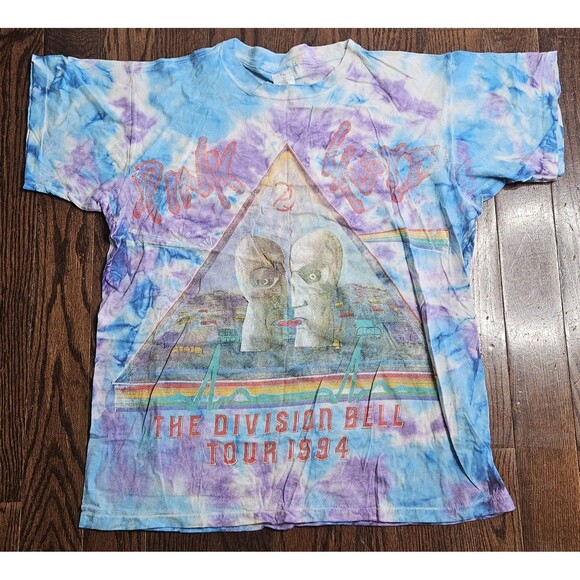 Pink Floyd Other - Vintage 1994 Pink Floyd The Division Bell Tour Tie Dye Band Tee Shirt Sz XL